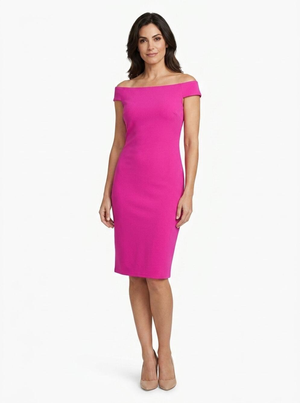 Eliza J Pink Sheath Knee Length Stretch Dress Women Size 6